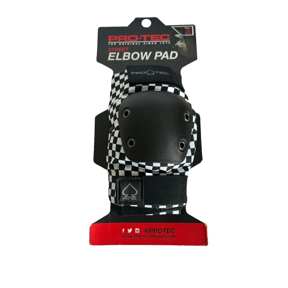 Pro-Tec Elbow Pads Size Small Black White Checkered Skateboard Bike Protec